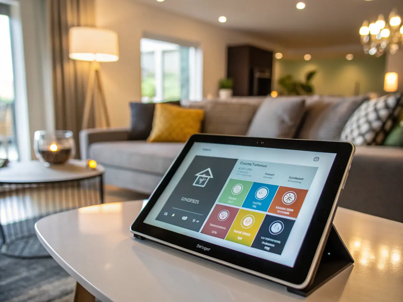 An image of an AI-powered IoT device in a smart home setting, showcasing the integration of AI technology with edge devices.